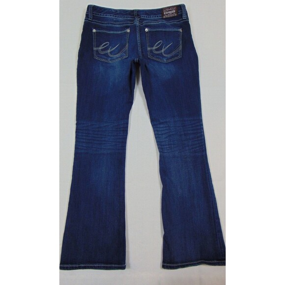 Express Stella Low Rise Bootcut Dark Wash Denim Jeans Womens Size 12 Blue - Picture 7 of 10